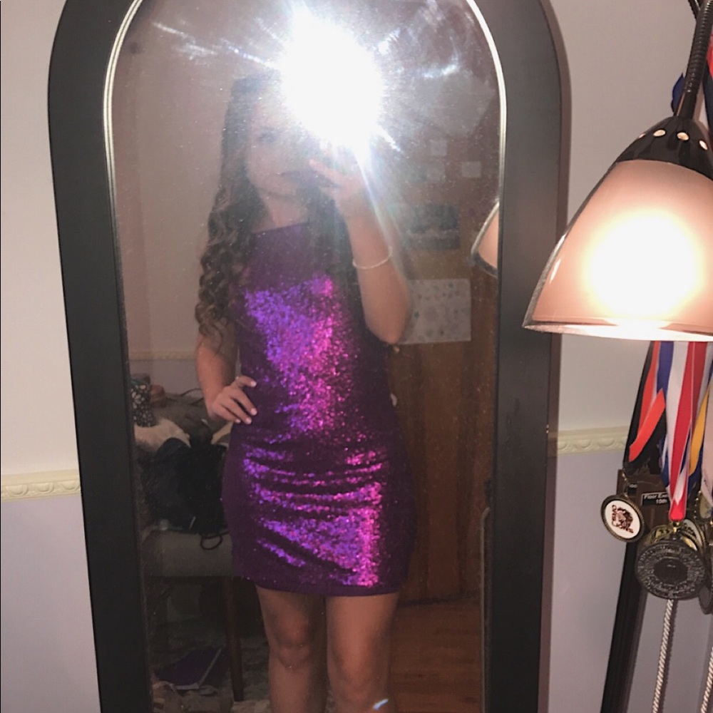 Purple Sequin Homecoming/Formal Dress